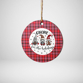 Clan Straiton Aderbeen Tartan Tartan Crest Gnome Round Ceramic Ornament PK15 Straiton Aderbeen Tartan Tartan Christmas